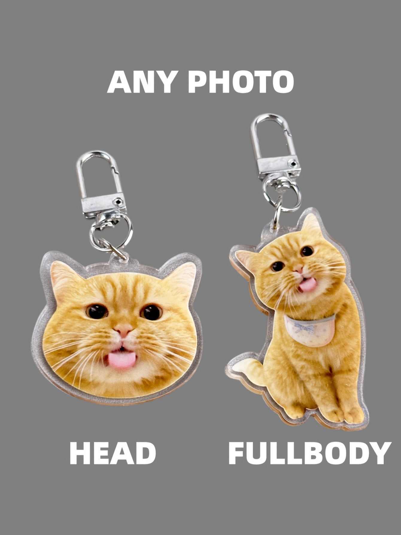 Custom Photo Keychain - Personalized Acrylic Keychain with Double-Sided Pet Portrait